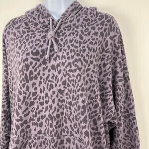 American Eagle Size Medium Women's Hoodie Purple Leopard